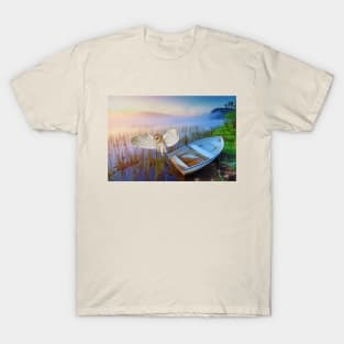 Barn Owl and Boat T-Shirt